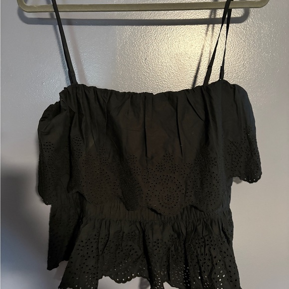 Poplin Eyelet Ruffle Top - Picture 5 of 6